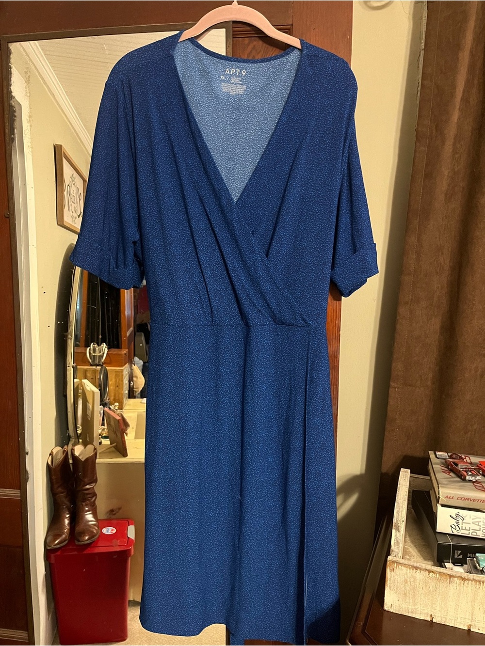 Apt. 9 Sparkling Navy Wrap Midi Dress